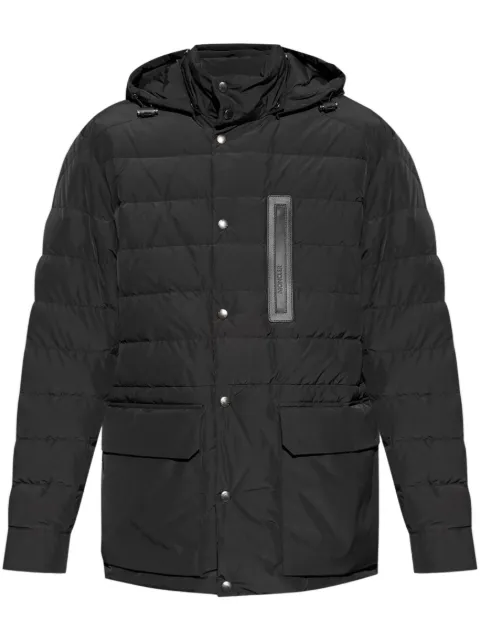 Moncler logo-appliqué padded coat Black J20911A00061549MF