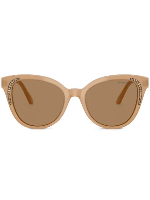 Swarovski Eyewear crystal-embellished oversized sunglasses Brown SK6031