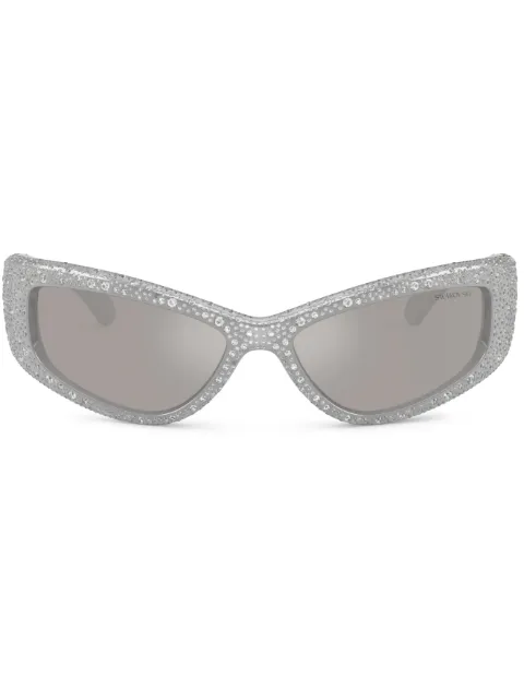 Swarovski Eyewear crystal-embellished rectangle sunglasses Grey SK6027