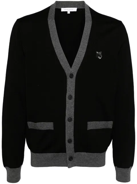 Maison Kitsuné Bold Fox Head Patch cardigan Black NM00507KT1036P199