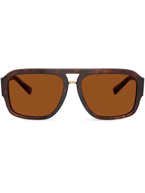 Dolce & Gabbana Eyewear DG Crossed pilot-frame sunglasses Brown DG4403322273