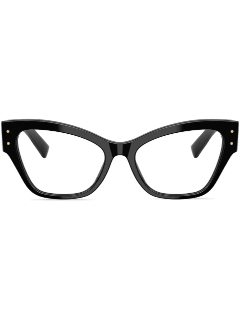 Dolce & Gabbana Eyewear cat-eye frame logo-plaque glasses Black DG3404501