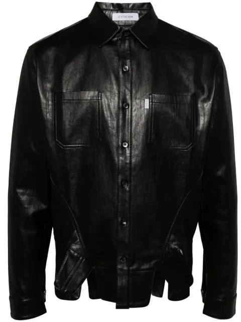 JUNTAE KIM square petal corset shirt Black JTKAW24S05