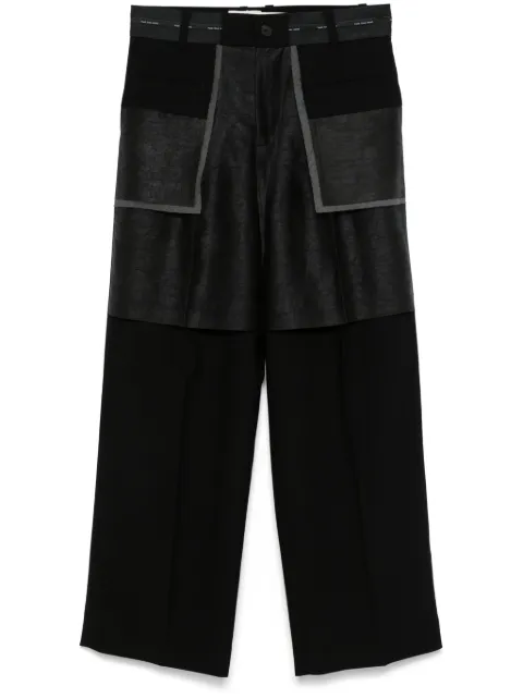 Feng Chen Wang patchwork trousers Black FUS19TR05