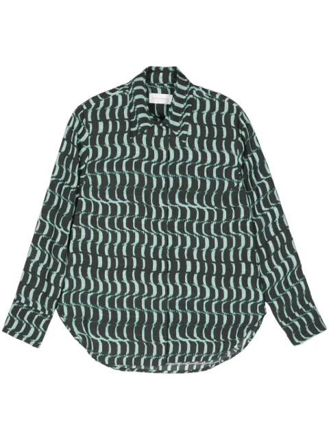 Christian Wijnants abstract-print shirt Green TAABA7802