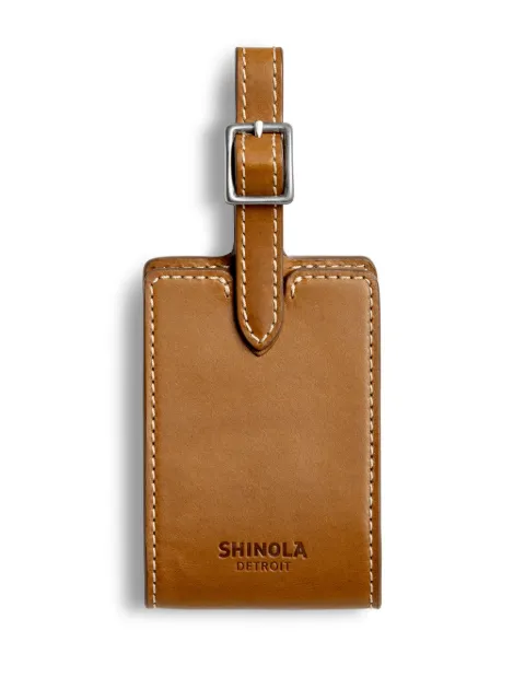 Shinola leather luggage ID tag Brown S0320294831