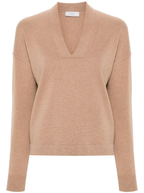 Peserico metallic-threading jumper Brown S99589F1209095