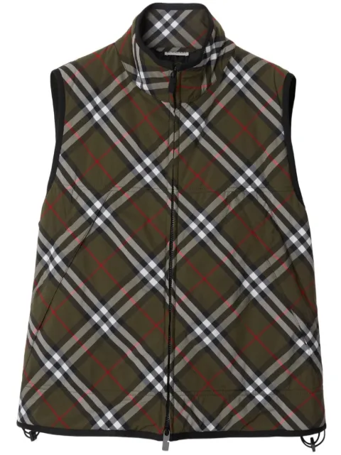 Burberry checked padded gilet Green 8101849