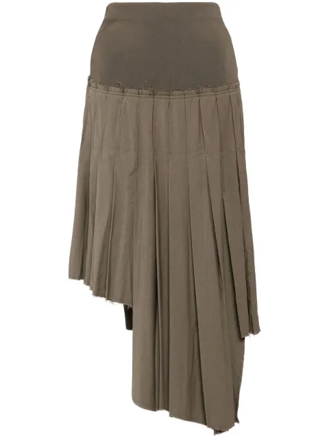 Rokh ribbed pleated skirts Brown R2CA184WM