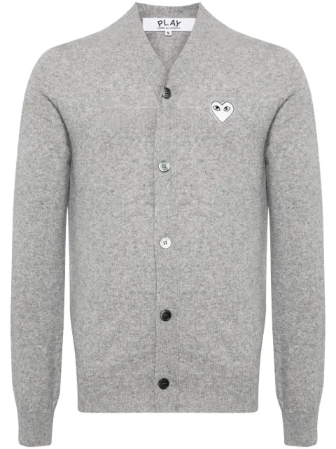 Comme Des Garçons Play heart-motif wool cardigan Grey AXN066051
