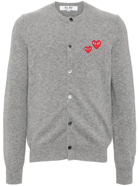 Comme Des Garçons Play heart-patch wool cardigan Grey AXN071051