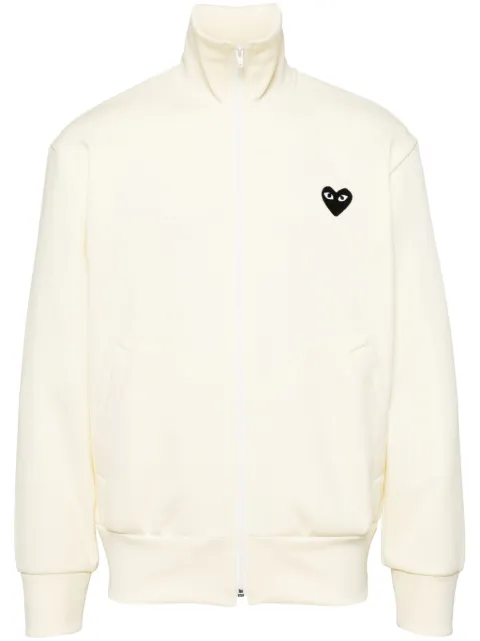 Comme Des Garçons Play heart-print jersey track jacket Neutrals AXT256051