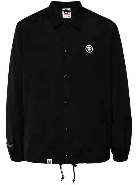 AAPE BY *A BATHING APE® logo-patch long-sleeved jacket Black ALJ7662XXN