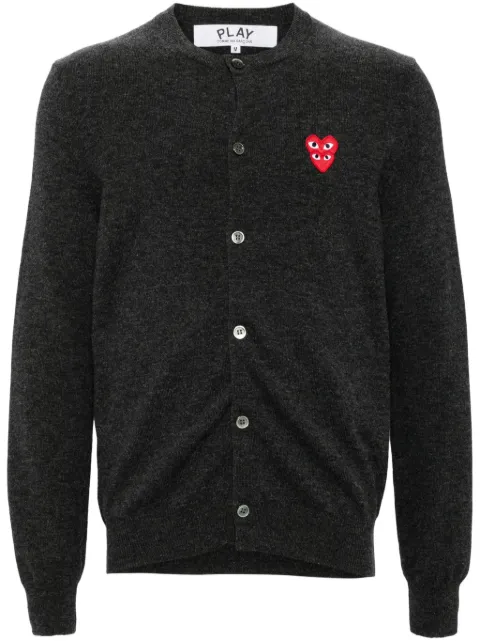 Comme Des Garçons Play heart-patch wool cardigan Grey AXN075051