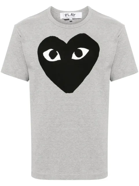 Comme Des Garçons Play signature heart print cotton T-shirt Grey AXT084051