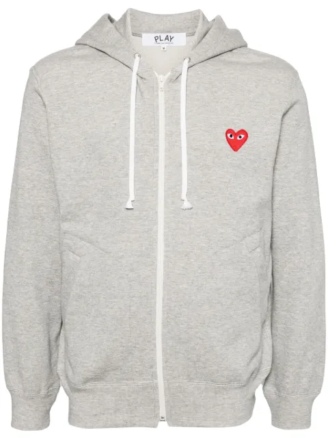 Comme Des Garçons Play zipped almond eye heart hoodie Grey AXT250051