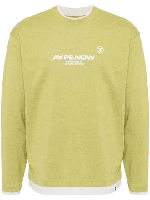 AAPE BY *A BATHING APE® Moonface logo-print T-shirt Green ALT1543XBN