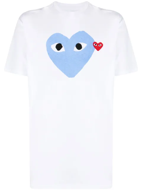 Comme Des Garçons Play signature heart motifcotton T-shirt White AXT106051