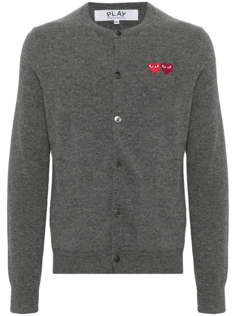 Comme Des Garçons Play heart-patch wool cardigan Grey AXN057051