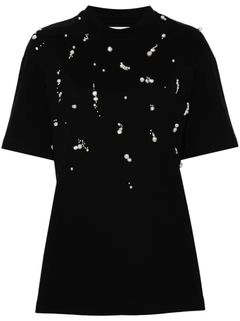 Jil Sander pearl-embellished T-shirt Black J02GC0123J20035