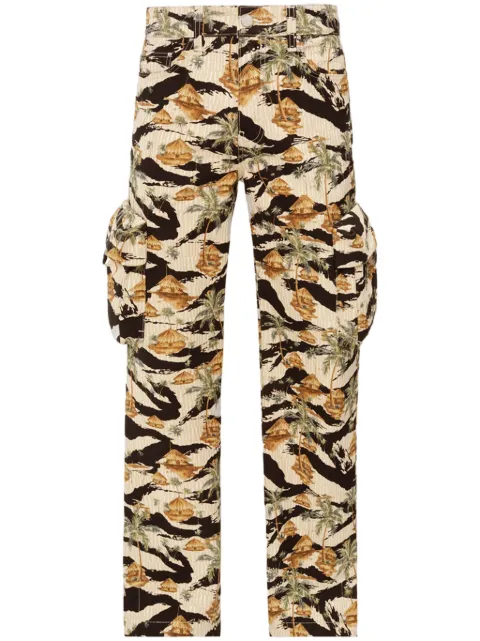 AMIRI M65 repeat palm baggy cargo pants Brown AMDNCG1008