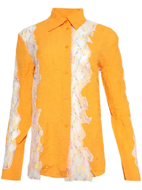 Christopher Esber Crimped Lace shirt Orange 24022319