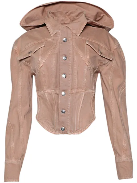 Mugler corseted denim jacket Brown 24S6VE0401285