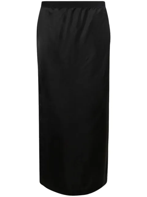 WARDROBE.NYC satin-finish midi skirt Black W2206R17