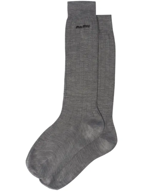 Miu Miu silk socks Grey MCZ475SOOO14A0