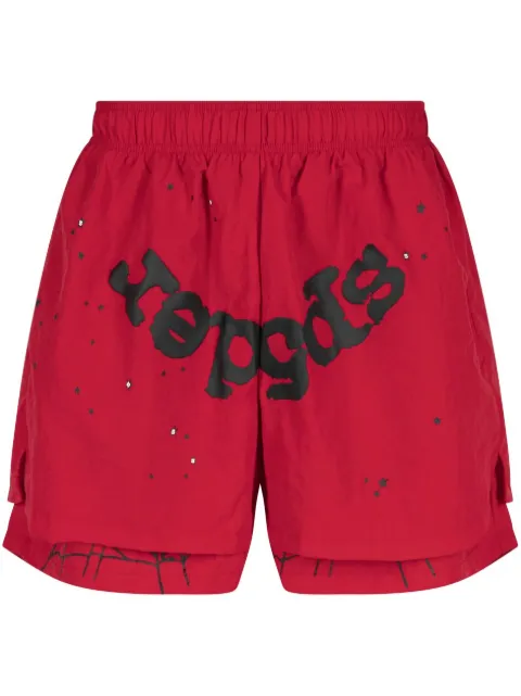 SP5DER OG Web Double Layer shorts Red SP5DER02