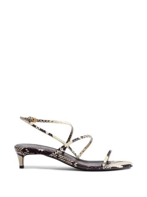 KHAITE 35mm snakeskin-print sandals Neutrals F3076803121