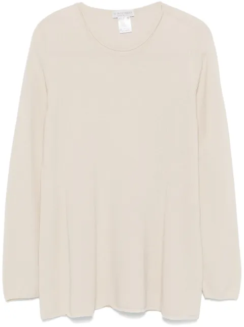 Le Tricot Perugia rolled-trim sweater Neutrals 46916
