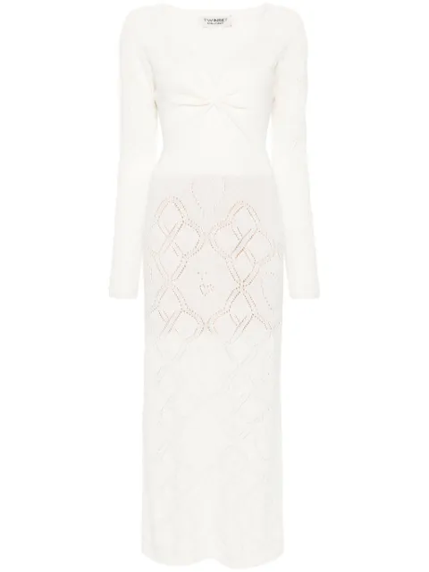 TWINSET pointelle-knit maxi dress White 242TP3451