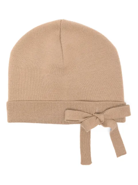 Viktor & Rolf bow-embellished beanie hat Neutrals TK0173436325