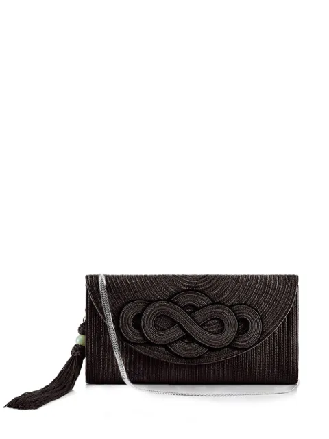 Shanghai Tang Braided Knot clutch bag Black A5WLC402AN00