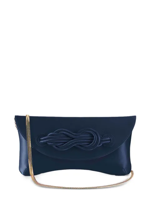 Shanghai Tang knot-detail clutch bag Blue A5WLC401CW00
