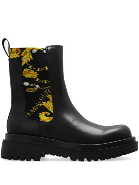 Versace Jeans Couture Chain Couture-print boots Black 77VA3S60ZS867