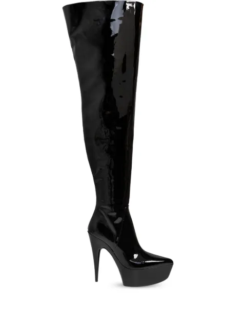 Balenciaga patent-leather over-the-knee boots Black 792503WA980