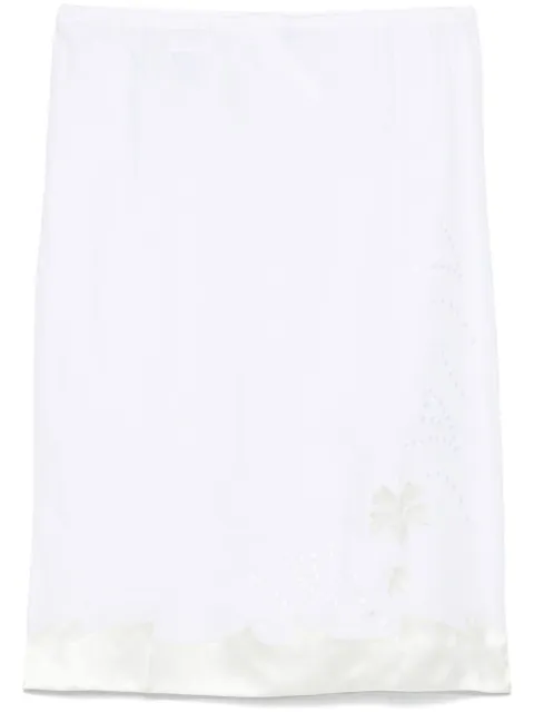 Prada embroidered linen skirt White 127YRSOOO15YG