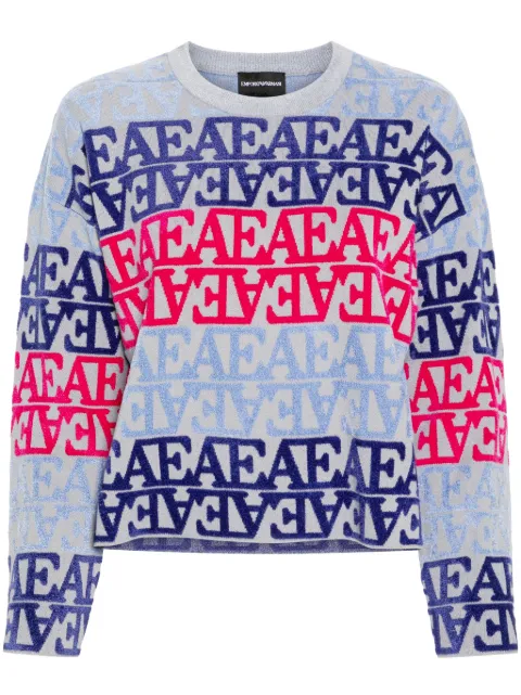 Emporio Armani logo-flocked sweater Blue 6D2MTC2M10Z