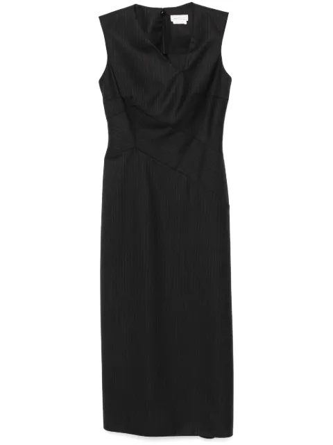 Alexander McQueen pinstriped midi dress Grey 798227QJAEI