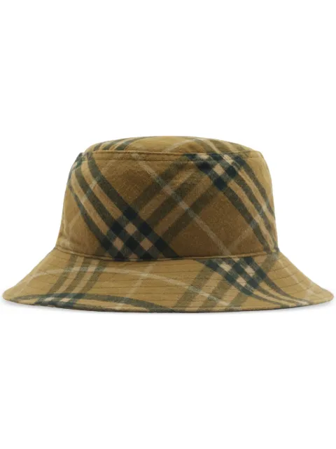 Burberry checkered cotton bucket hat Brown 8098533