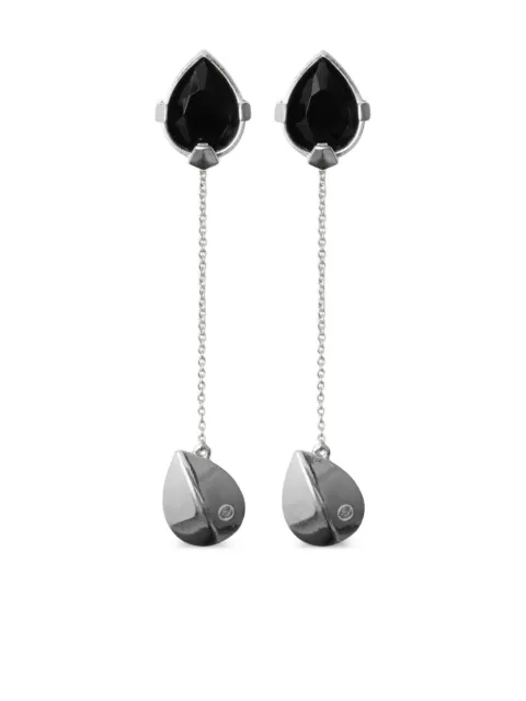 Burberry onyx shield pendant earrings Silver 8085329