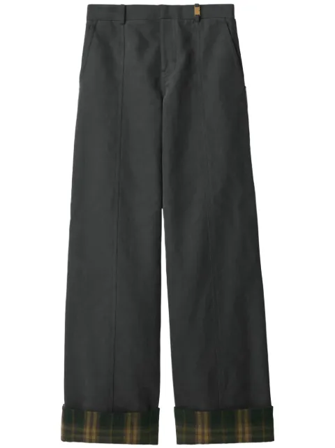 Burberry Check-trim trousers Grey 8099352