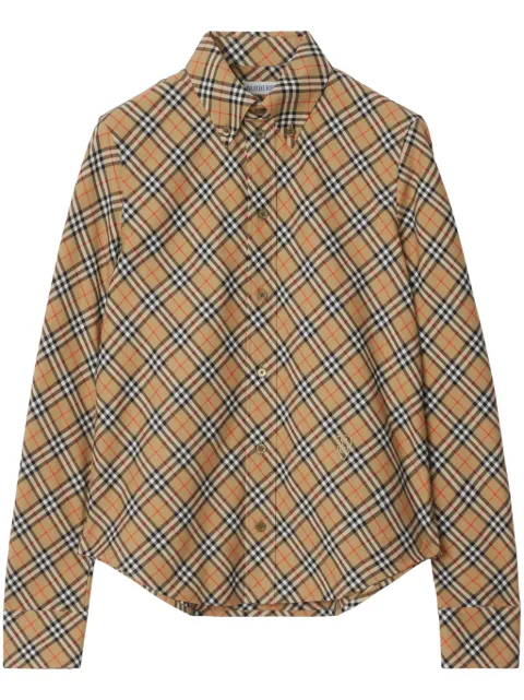 Burberry check-pattern cotton shirt Neutrals 8098252