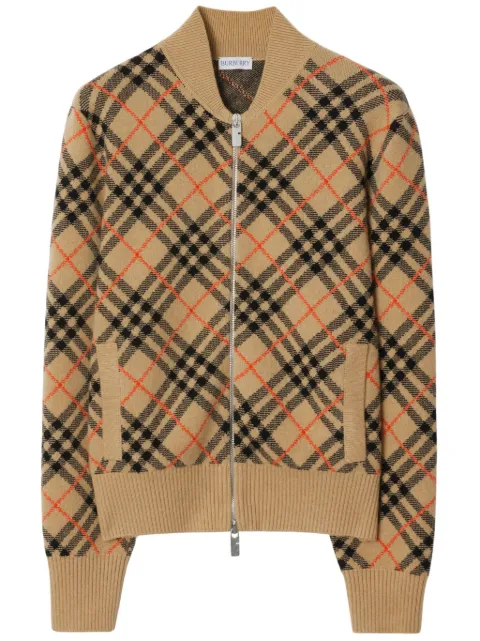 Burberry cashmere checkered cardigan Neutrals 8099881