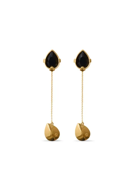 Burberry Onyx shield pendant earrings Gold 8085328