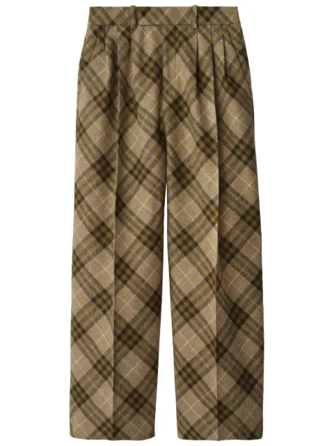 Burberry pleated checkered tailored trousers Brown 8096764