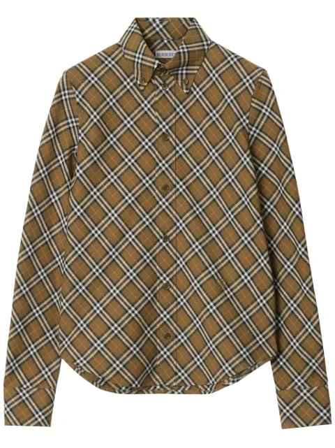 Burberry check-pattern cotton shirt Brown 8098251