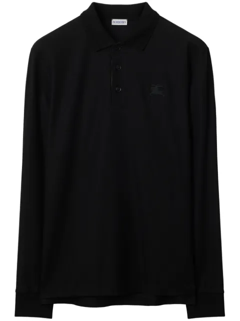Burberry long-sleeve cotton polo shirt Black 8098800